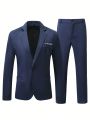 Extended Sizes Men Plus Single Button Blazer & Suit Pants