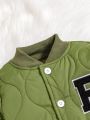 SHEIN Kids SPRTY 2pcs/set Stylish Sportswear Baseball Jacket And Long Pants For Toddler Boys, Winter