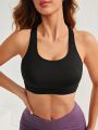 SHEIN Daily&Casual Hollow Out Back Halter Neck Sports Bra