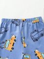 Baby Boy Long Sleeve Car Printed Bodysuit And Pants Homewear Set