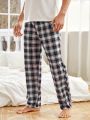 Men Plaid Print Sleep Pants