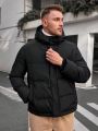 Manfinity Homme Men's Oversize Hooded Casual Zip-Up Woven Jacket