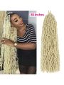 24 Inch 3 Packs Creamy-White New Soft Locs Crochet Hair for , for Natural Butterfly Locks Style Crochet Hair, Black Curly and Pre -Looped Faux Locs Crochet Hair (24 Inch, 3Packs, Creamy-White)