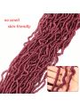 24 Inch 3 Packs Wine Red New Soft Locs Crochet Hair for , for Natural Butterfly Locks Style Crochet Hair, Black Curly and Pre -Looped Faux Locs Crochet Hair (24 Inch, 3Packs, Wine Red)