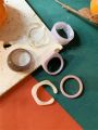 6pcs/set Transparent Resin Ring Chunky Rings With Irregular Shape And Marbled Pattern. Personalized Match (hand-dyed Process,ring Patterns And Colors Vary)