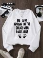 Teen Girls' Casual Sweatshirt With Slogan Print