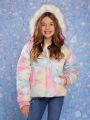 Tween Girls' Gradient Color Hooded Warm Coat, Winter