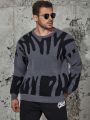 Extended Sizes Men Plus Graphic Pattern Sweater