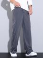 Men's Solid Color Casual Pants With Pockets, Suitable For Young People