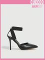 Cuccoo Everyday Collection Woman Shoes Fashion Point Toe Elegant Simple Classic Black High Heeled Pumps