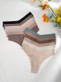 12pcs Solid Color Thong Underwear