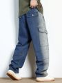 ROMWE Street Life Men's Tough Side Pocket Denim Trousers