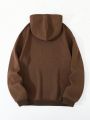 Men's Letter Printed Hooded Sweatshirt With Drawstring