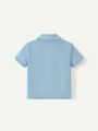 Cozy Cub Baby Boy 2pcs Knit Soft Striped Short Sleeve Polo Shirt Set