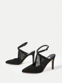 SHEIN SXY Sexy High Heels, Pointy Toe, Cut-out Design, Suitable For Autumn, Spring And All Seasons