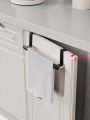 SHEIN Basic living 1PC Black Single Rod Towel Rack Cabinet Door Back Type Hanging Rack Non-punched Towel Rod
