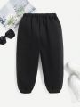 SHEIN Boys' Loose-fit Casual Knitted Patterned Jogger Pants