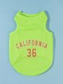 PETSIN 1pc Fluorescent Green Sports Style Printed Pet Vest With Number 36