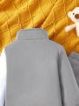Baby Boys' Fashionable Striped Digital Printed Zipper Jacket And Sweatshirt, Long Pants 2pcs/set