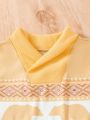 SHEIN Baby Boys' Geometric Animal Printed Shawl Collar Top