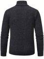 Manfinity Homme Men Quarter Zip Argyle Pattern Thermal Sweater