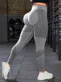 Yoga Basic Plus Size Wide Waistband High Elasticity Sports Leggings