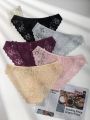 Women's Seamless Pure Color Triangle Panties With Lace Trim, 5pcs/set