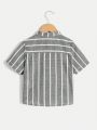 SHEIN Kids SUNSHNE Young Boys' Comfortable Short Sleeve Shirt