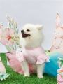 PETSIN Colorful Tulle Splice Cat & Dog Print Rabbit Pattern Easter Pet Dress
