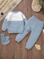 Baby Boys' Cute Bear Design Comfortable And Warm Sweater Set, Autumn/Winter