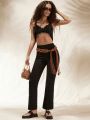 Forever 21 Ladies' Wide Waist Bell-Bottomed Pants (Belt Not Included)