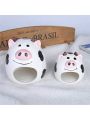 1pc Cartoon Cow Style Ceramic Cooling Hamster Nest For Pet Hamster, Four Seasons Available