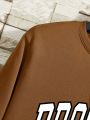 Men's Brown Sweatshirt With Letter Print