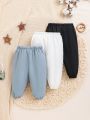 SHEIN 3pcs Baby Boys' Decorative Badge Casual Sport Pants Set
