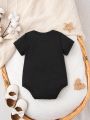 Baby Boys' Casual Wearable Basic Bottoming Funny Letter & Bear Pattern Romper