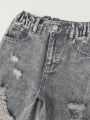 Y2k Style Loose Fit Jeans For Tween Girls With Cool Distressed Details