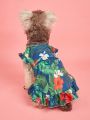 PETSIN 1pc Palm Leaf Patterned Pet Dress For Both Cats And Dogs, Beach Vacation Style