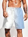 Men's Plus Size Gradient Drawstring Waist Beach Shorts