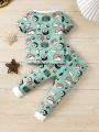 Baby Boy's Cute Knitted Tight Fitting Sushi Print T-Shirt And Long Pants Homewear Set