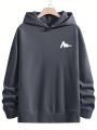 Manfinity Homme Loose Men's Plus Size Hooded Sweatshirt With Dropped Shoulder Design