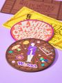 Willy Wonka and the Chocolate Factory X SHEIN 4pcs/set Letter & Cartoon Pattern Coasters