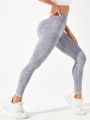 Yoga Basic Ladies' Tie-Dye Seamless High-Stretch Sport Leggings