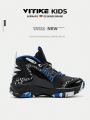 Kids Sneakers Boys Basketball Shoes Nonslip Kid Sports Shoes Girls Athletic Running Shoes Black Blue