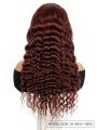 Transparent Lace Deep Wave 13*6 Lace Frontal Wigs 150% Density 18-30 Inch Reddish Brown Color Pre Plucked Natural Hairline Human Hair For Wome