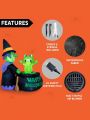 Joiedomi 5 ft Tall Halloween Inflatable Witch with Frog and Cauldron, Animated Witch Cooking Spinning Frog, Blow Up Inflatable with Build-in LEDs for Outdoor Yard Garden Party Holiday Decoration