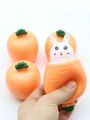 1pc Random Color Carrot Cup Rabbit Stress Relief Squeeze Toy, Tpr Material, For Children