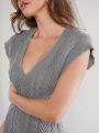 Luxe Women's V-Neck Slim Fit Sweater Dress
