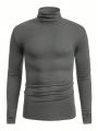 Men'S Stand Collar Solid Color Thermal Top