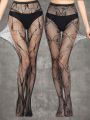 Goth 2pairs Butterfly Pattern Fishnet Tights