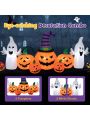 Gymax 9FT Long Inflatable Halloween Pumpkin Strings & Ghosts Combination Holiday Decor